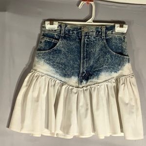 Denim White Women Mini Skirt